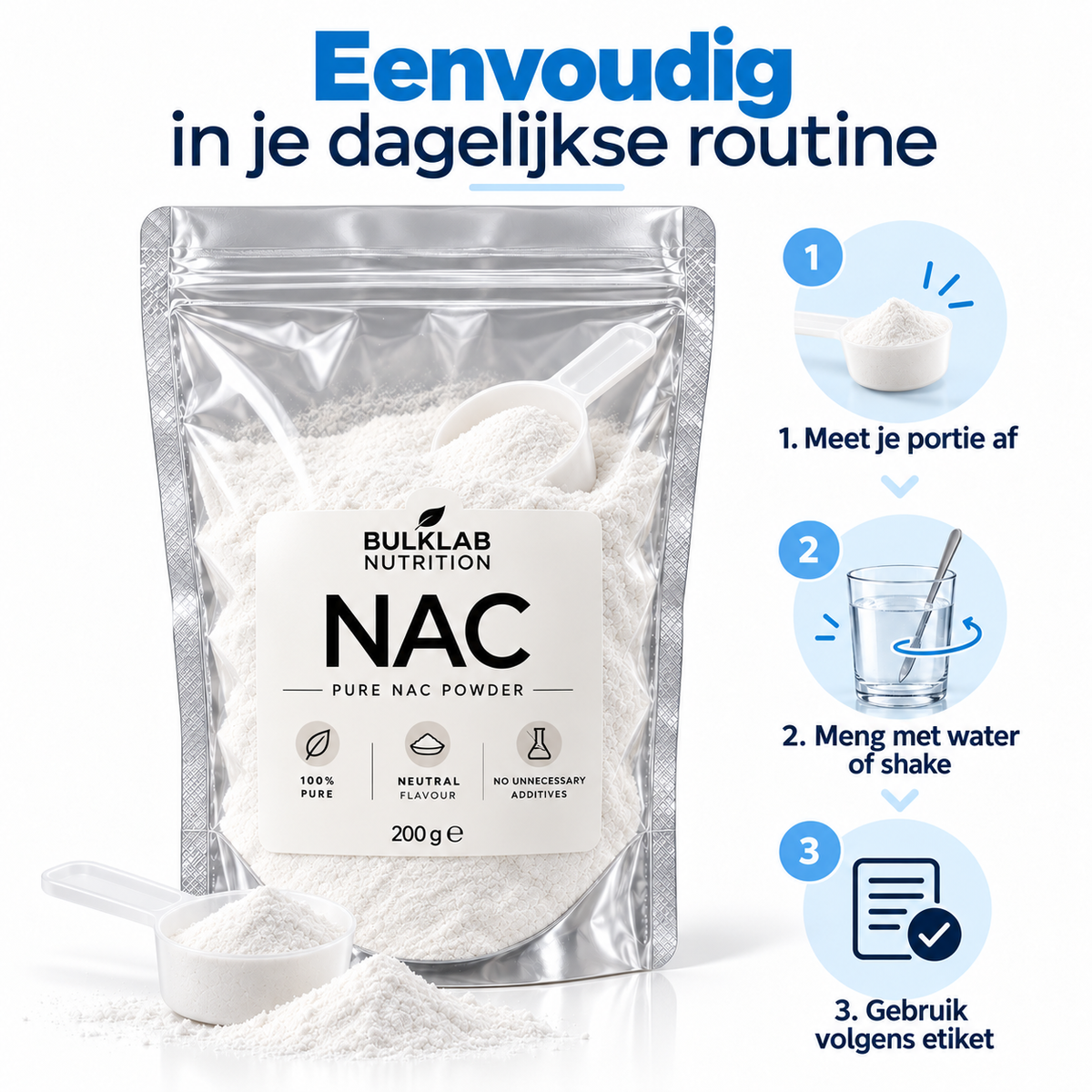 NAC - N-Acetyl-L-Cysteine Poeder - BulkLab Nutrition