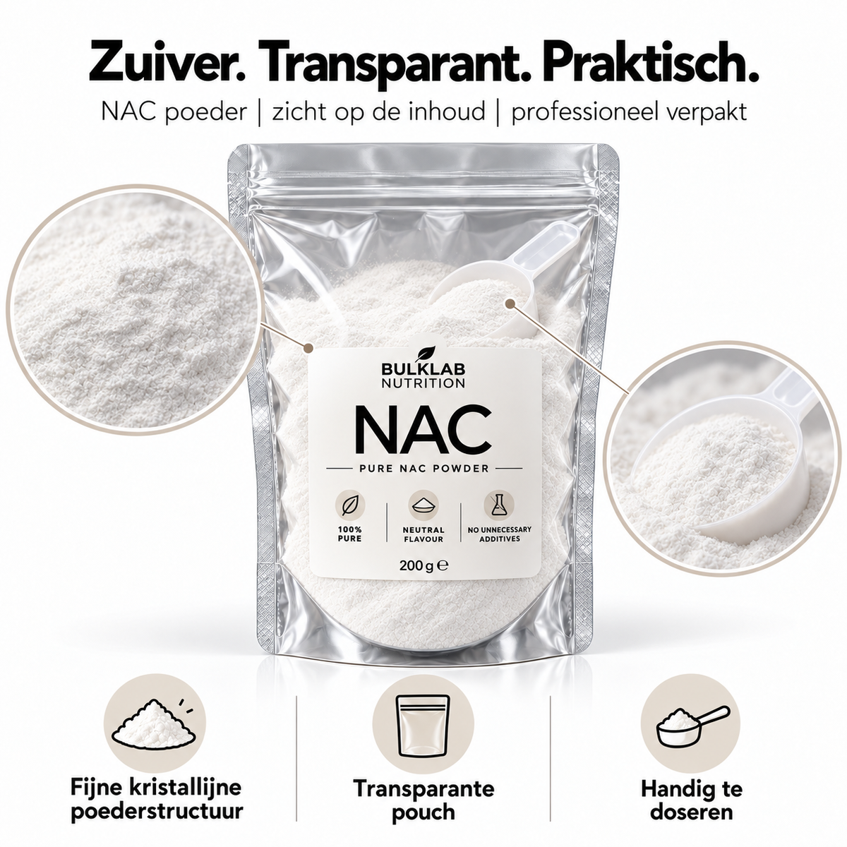 NAC - N-Acetyl-L-Cysteine Poeder - BulkLab Nutrition