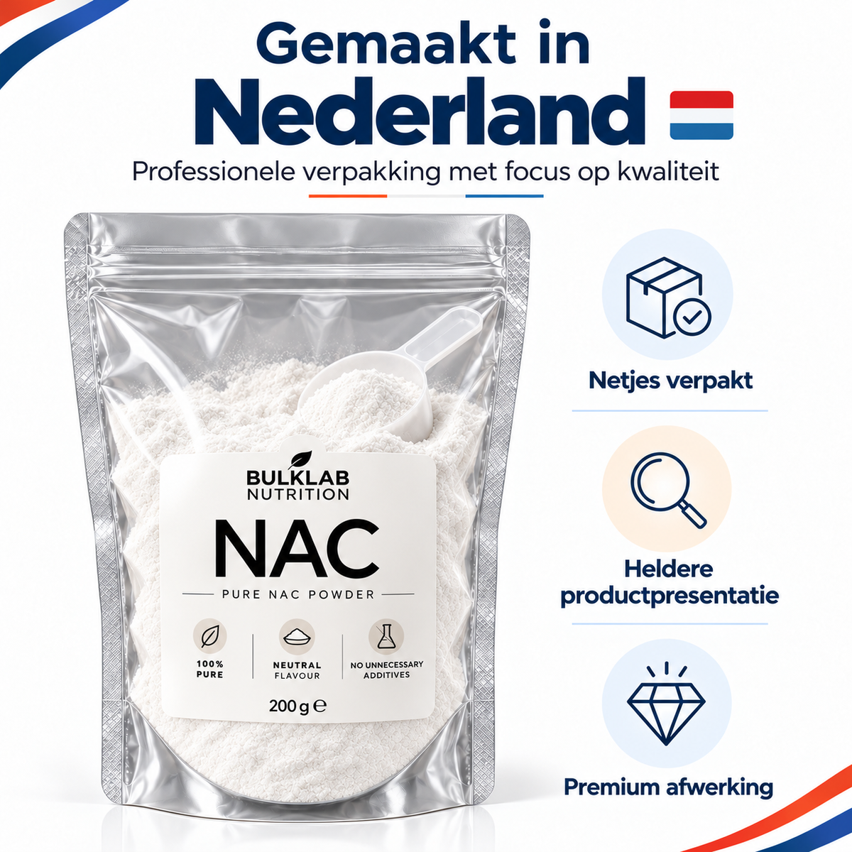 NAC - N-Acetyl-L-Cysteine Poeder - BulkLab Nutrition