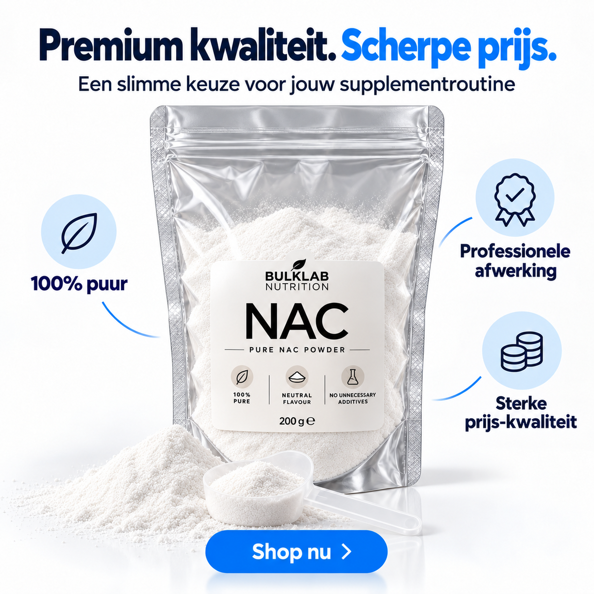 NAC - N-Acetyl-L-Cysteine Poeder - BulkLab Nutrition