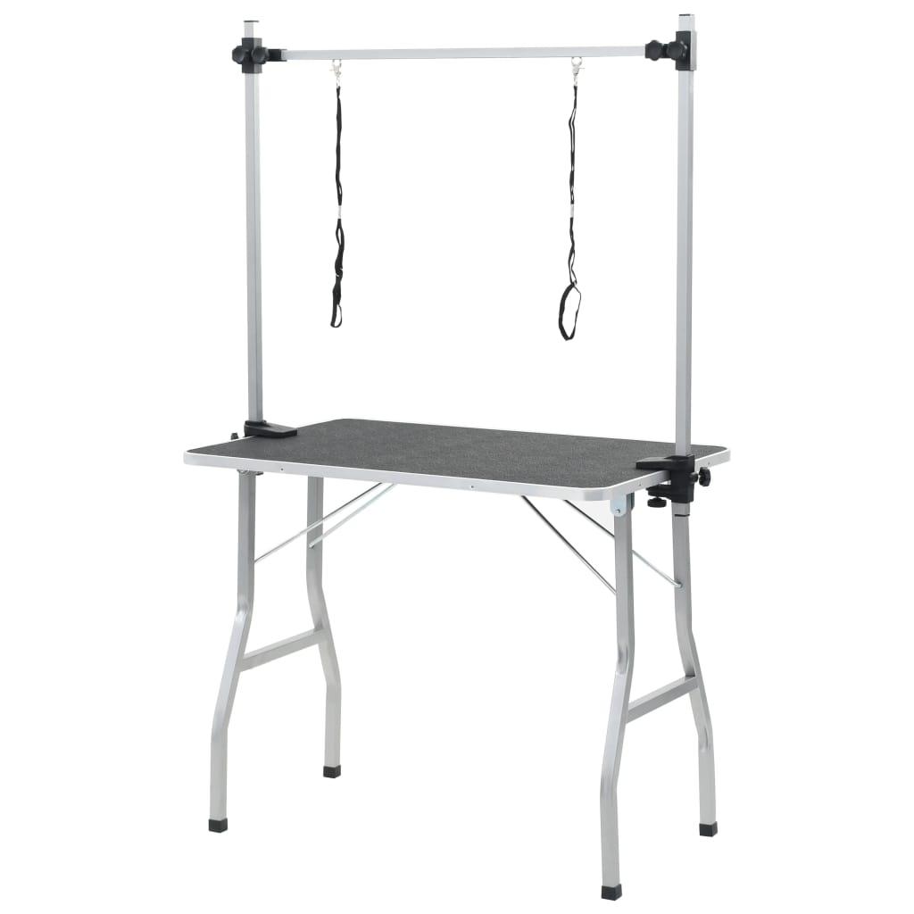 vidaXL Bath Grooming Table for Dogs Cats Pets Adjustable 2 Loops