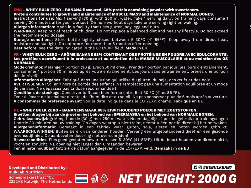 Whey Bulk Zero - BeBulk Nutrition