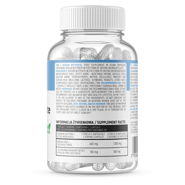 Sodium Butyrate - Natriumbutyraat - Vegan - 90 Capsules - Ostrovit